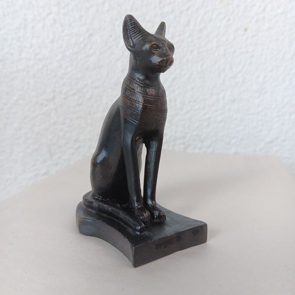MMA Metropolitan Museum of Art Signed Bastet Cat Egyptian Goddess Statue 3”